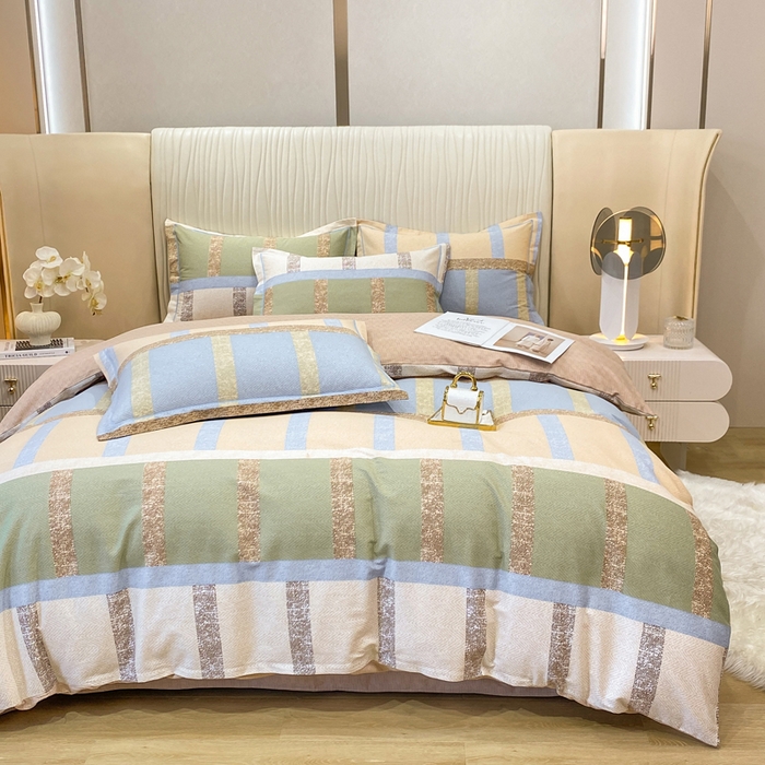 91家纺网 家纺一手货源 找家纺 红日子纺织品 2025新款100%全棉纯棉磨毛四件套 莫利