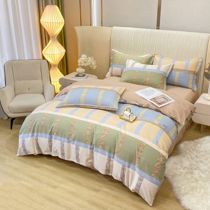 91家纺网 家纺一手货源 找家纺 红日子纺织品 2025新款100%全棉纯棉磨毛四件套 莫利