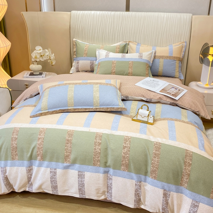 91家纺网 家纺一手货源 找家纺 红日子纺织品 2025新款100%全棉纯棉磨毛四件套 莫利