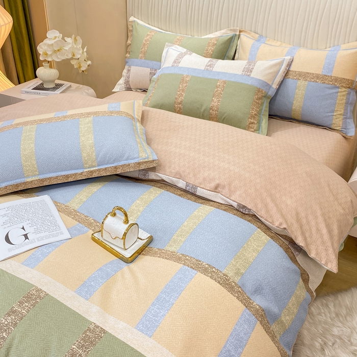 91家纺网 家纺一手货源 找家纺 红日子纺织品 2025新款100%全棉纯棉磨毛四件套 莫利