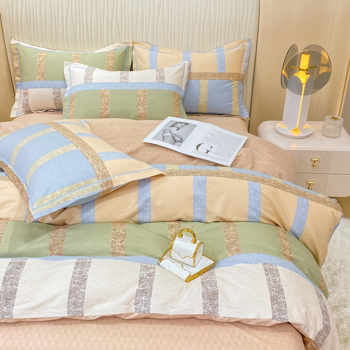 91家纺网 家纺一手货源 找家纺 红日子纺织品 2025新款100%全棉纯棉磨毛四件套 莫利