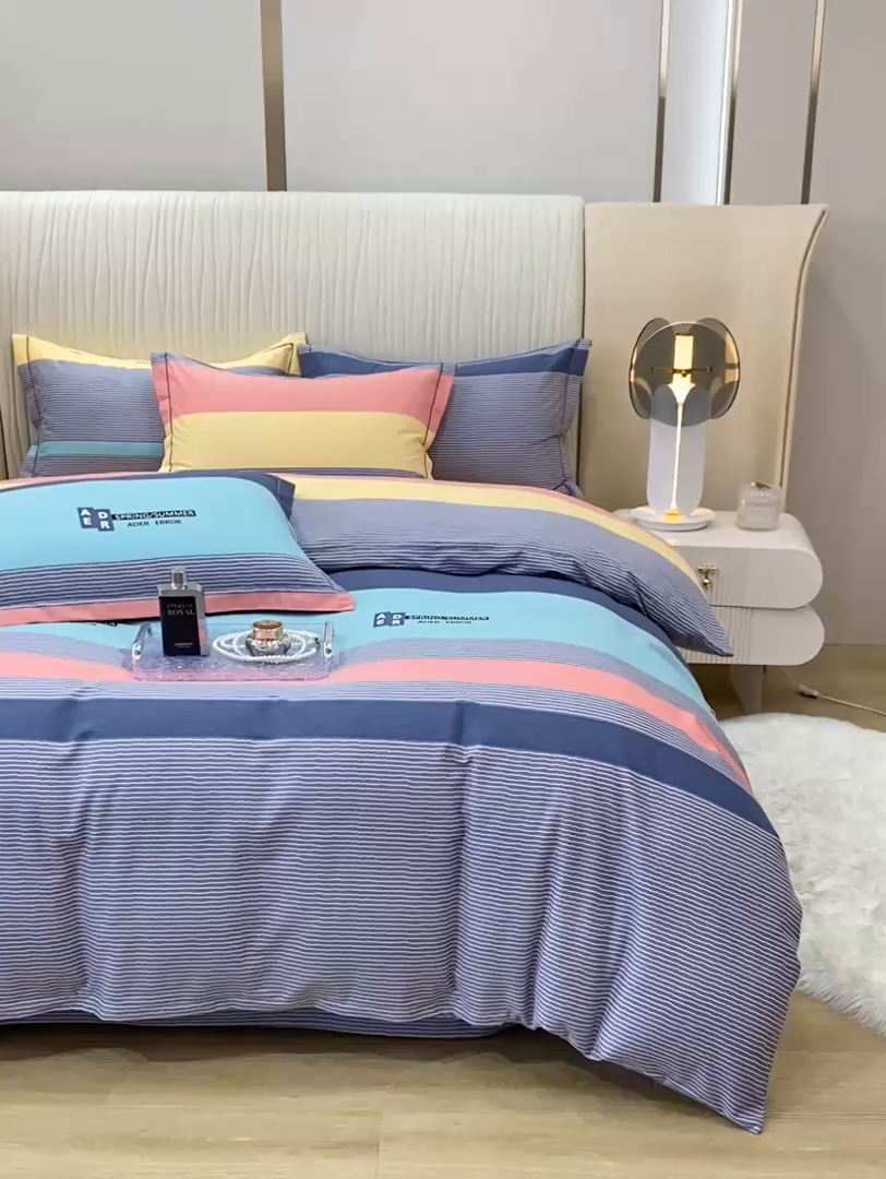 91家纺网 家纺一手货源 找家纺 红日子纺织品 2025新款100%全棉纯棉磨毛四件套 奇思妙想