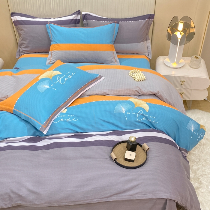 91家纺网 家纺一手货源 找家纺 红日子纺织品 2025新款100%全棉纯棉磨毛四件套 时尚风信