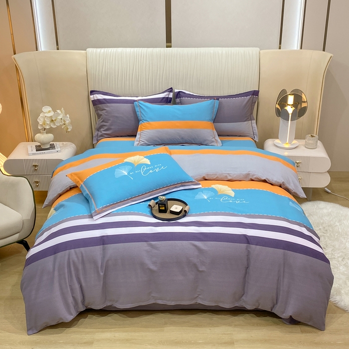 91家纺网 家纺一手货源 找家纺 红日子纺织品 2025新款100%全棉纯棉磨毛四件套 时尚风信