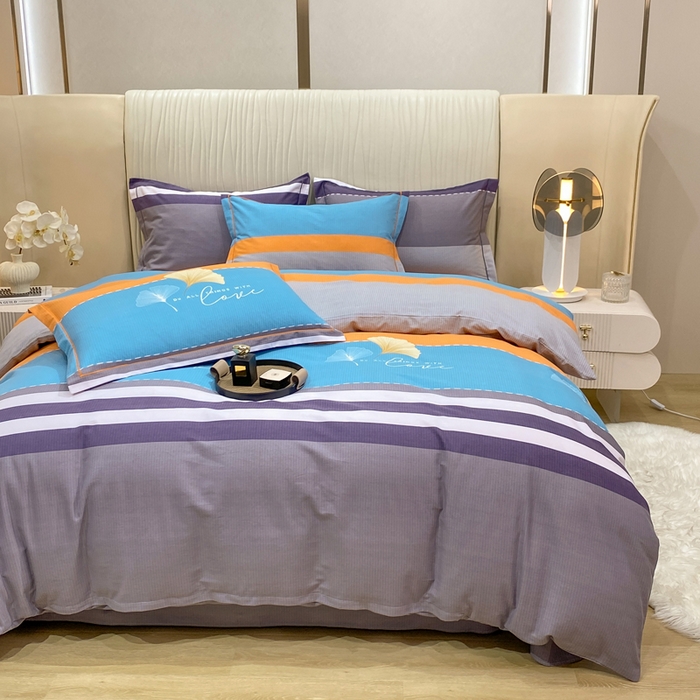 91家纺网 家纺一手货源 找家纺 红日子纺织品 2025新款100%全棉纯棉磨毛四件套 时尚风信