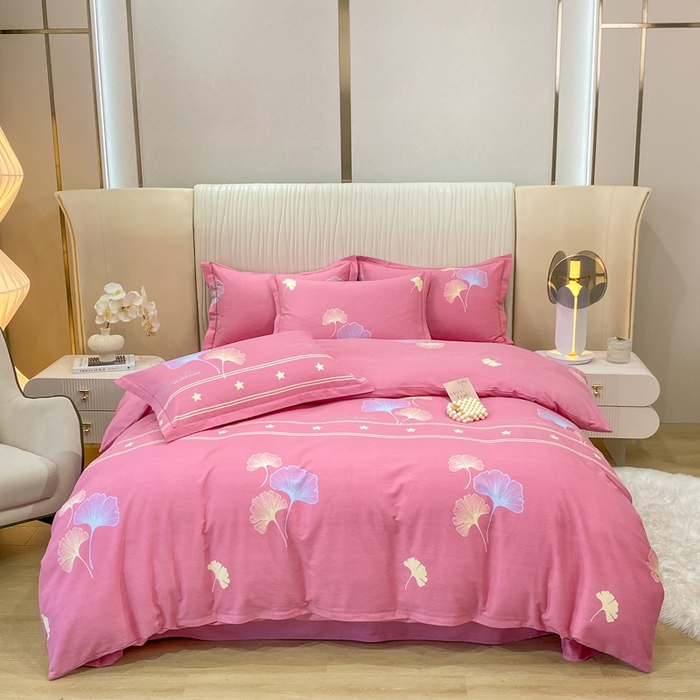 91家纺网 家纺一手货源 找家纺 红日子纺织品 2025新款100%全棉纯棉磨毛四件套 心动絮语