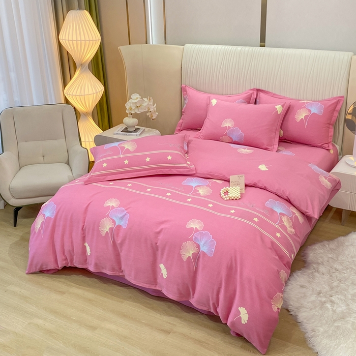 91家纺网 家纺一手货源 找家纺 红日子纺织品 2025新款100%全棉纯棉磨毛四件套 心动絮语