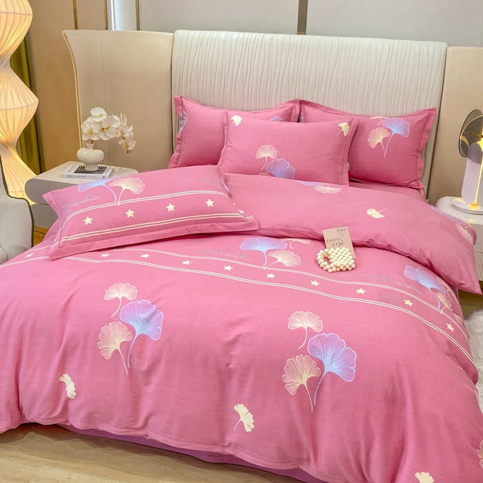 91家纺网 家纺一手货源 找家纺 红日子纺织品 2025新款100%全棉纯棉磨毛四件套 心动絮语