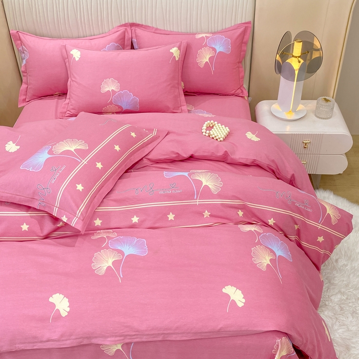 91家纺网 家纺一手货源 找家纺 红日子纺织品 2025新款100%全棉纯棉磨毛四件套 心动絮语