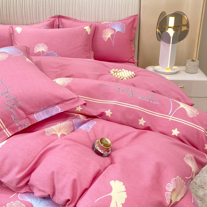 91家纺网 家纺一手货源 找家纺 红日子纺织品 2025新款100%全棉纯棉磨毛四件套 心动絮语