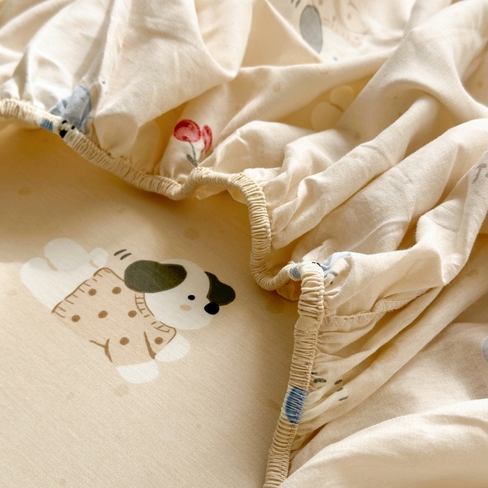 91家纺网 家纺一手货源 找家纺 典曼家纺 2025新款卡通印花单床笠 床笠单件 可可汪