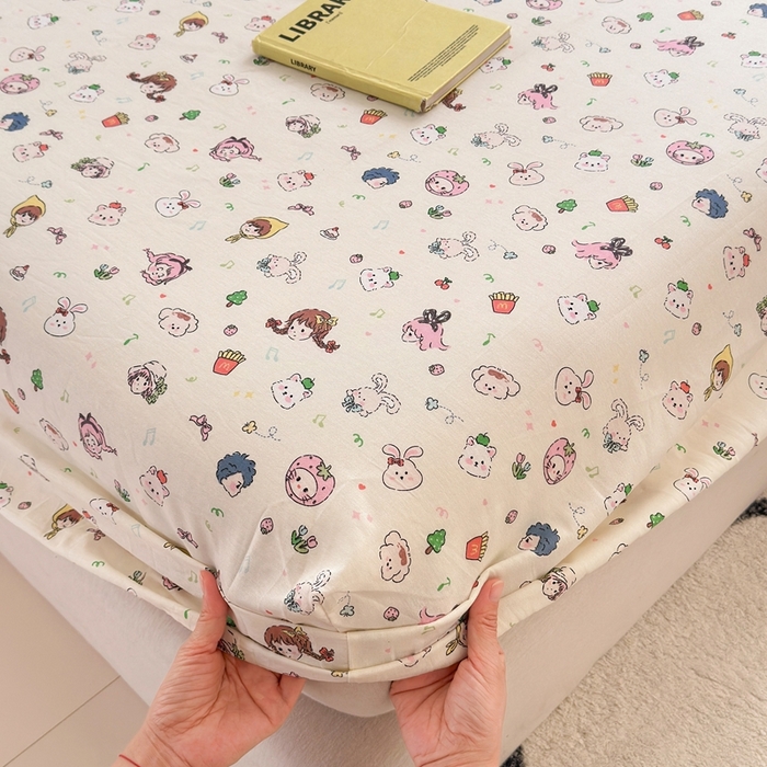 91家纺网 家纺一手货源 找家纺 典曼家纺 2025新款卡通印花单床笠 床笠单件 玛奇朵