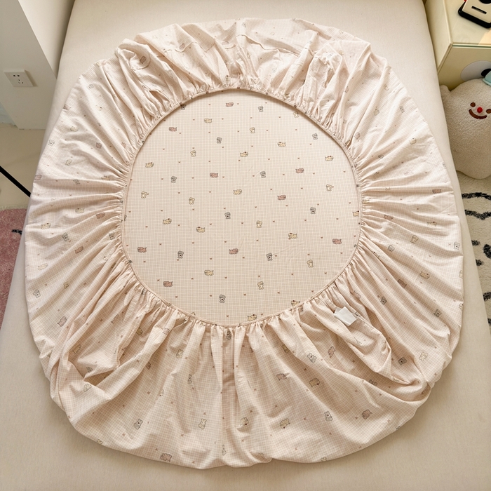 91家纺网 家纺一手货源 找家纺 典曼家纺 2025新款卡通印花单床笠 床笠单件 泡芙小象