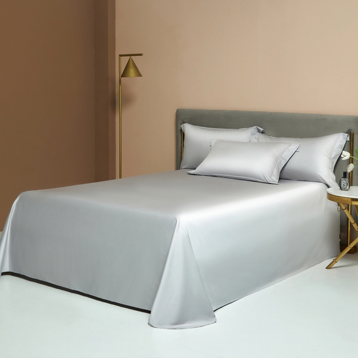 91家纺网 家纺一手货源 找家纺 柔觉家纺 柔系列A类100支长绒棉单品床单 雅致银