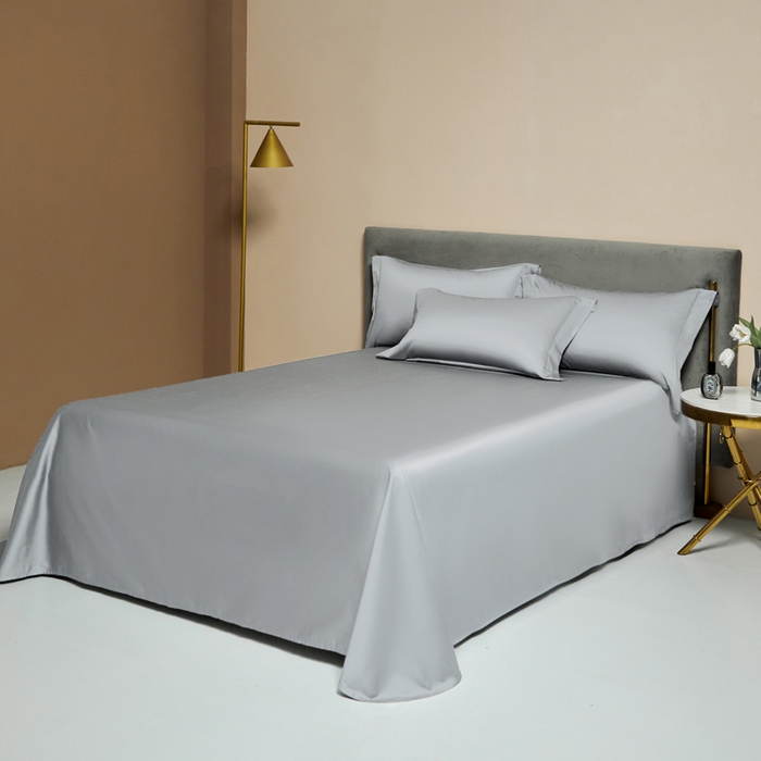 91家纺网 家纺一手货源 找家纺 柔觉家纺 柔系列A类100支长绒棉单品床单 浅银灰