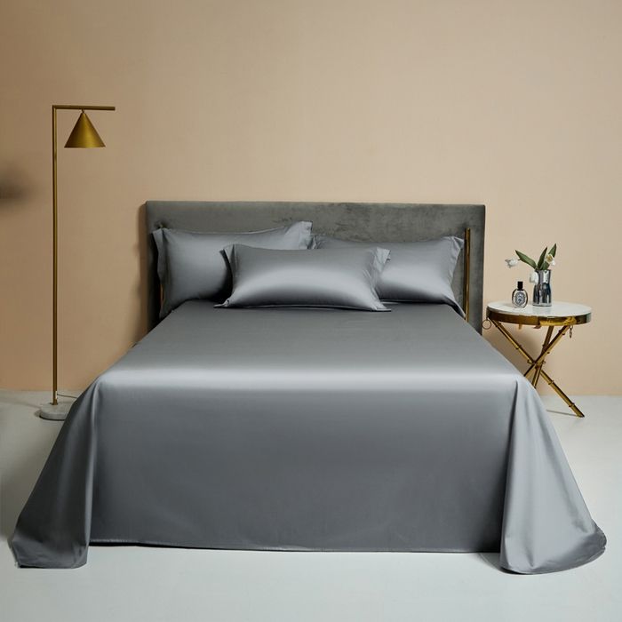 91家纺网 家纺一手货源 找家纺 柔觉家纺 柔系列A类100支长绒棉单品床单 富贵灰