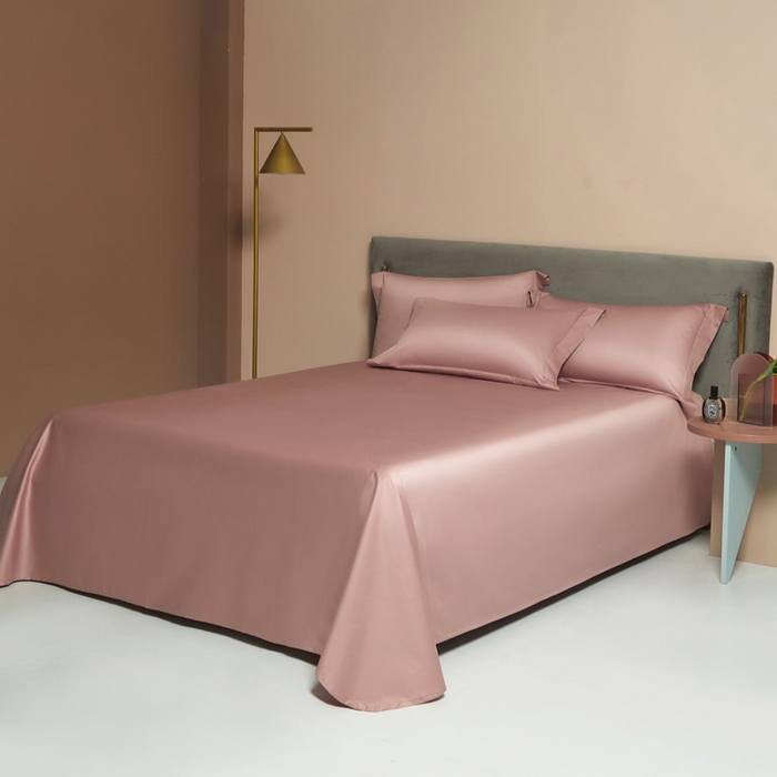 91家纺网 家纺一手货源 找家纺 柔觉家纺 柔系列A类100支长绒棉单品床单 海棠色