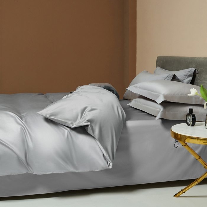 91家纺网 家纺一手货源 找家纺 柔觉家纺 柔系列A类100支长绒棉单品床单 浅银灰