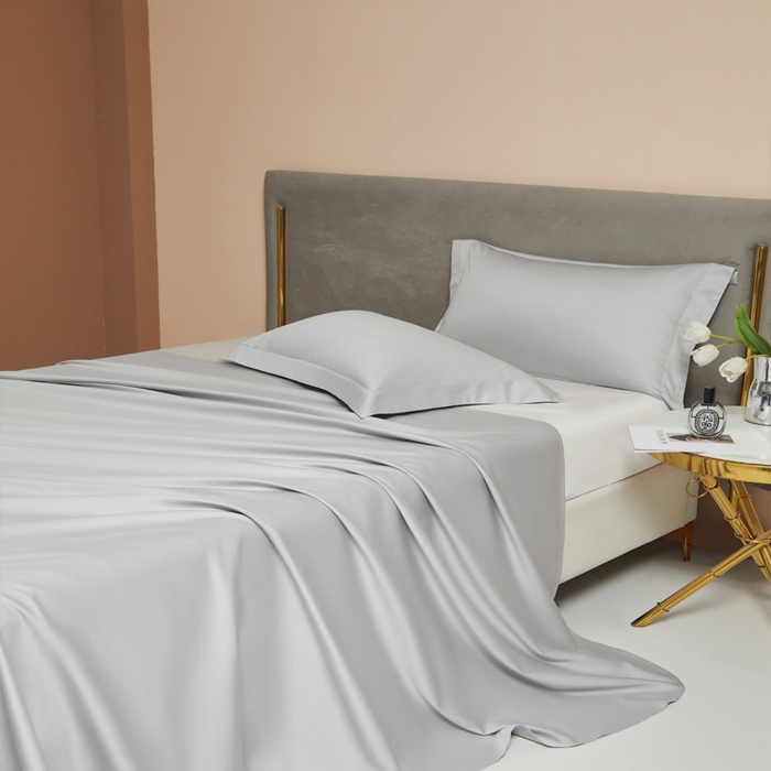 91家纺网 家纺一手货源 找家纺 柔觉家纺 柔系列A类100支长绒棉单品床单 雅致银