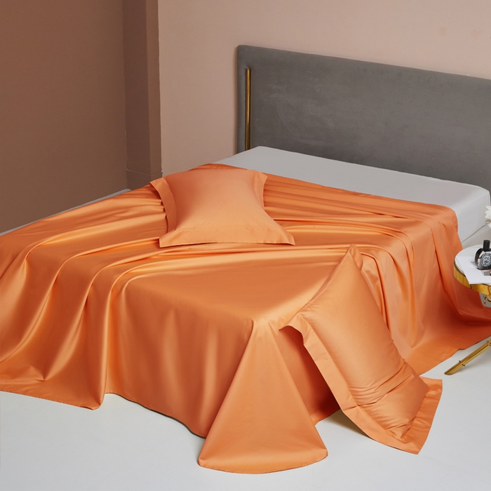 柔觉家纺 柔系列A类100支长绒棉单品床单 活力橘