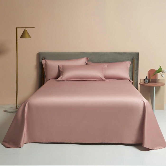 91家纺网 家纺一手货源 找家纺 柔觉家纺 柔系列A类100支长绒棉单品床单 海棠色