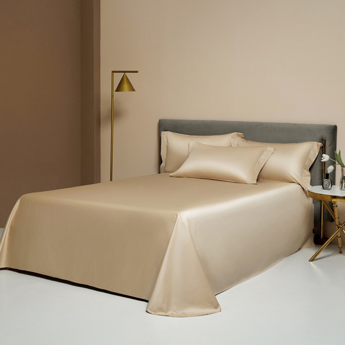 91家纺网 家纺一手货源 找家纺 柔觉家纺 柔系列A类100支长绒棉单品床单 奶酪黄