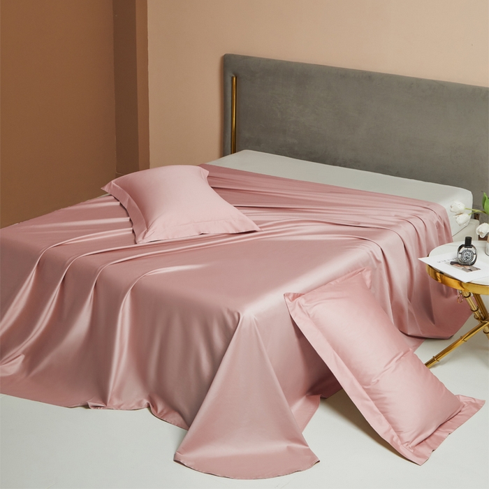 柔觉家纺 柔系列A类100支长绒棉单品床单 海棠色