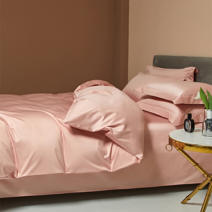 91家纺网 家纺一手货源 找家纺 柔觉家纺 柔系列A类100支长绒棉单品床单 粉豆沙