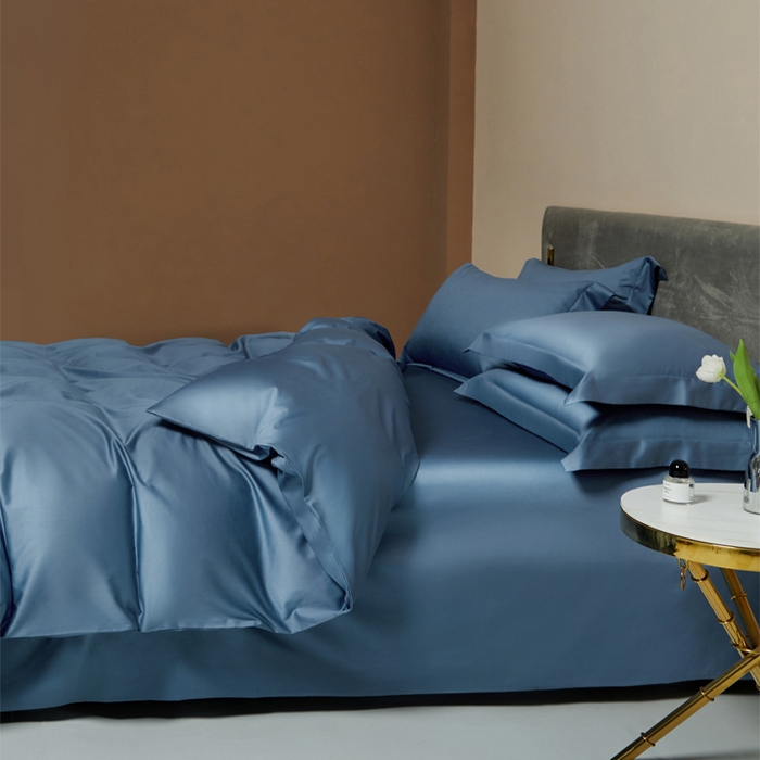 91家纺网 家纺一手货源 找家纺 柔觉家纺 柔系列A类100支长绒棉单品床单 宾利蓝