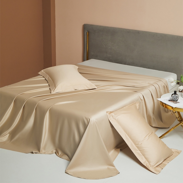 柔觉家纺 柔系列A类100支长绒棉单品床单 奶酪黄