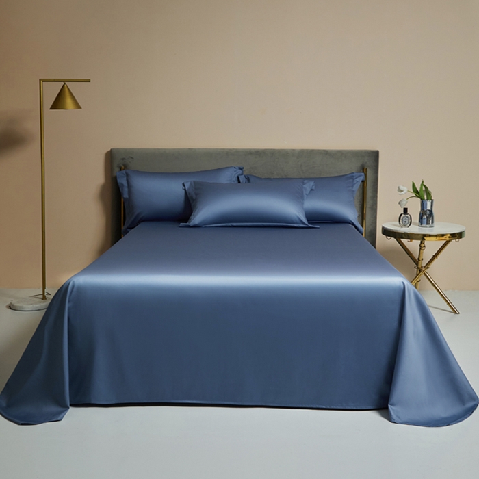 91家纺网 家纺一手货源 找家纺 柔觉家纺 柔系列A类100支长绒棉单品床单 宾利蓝