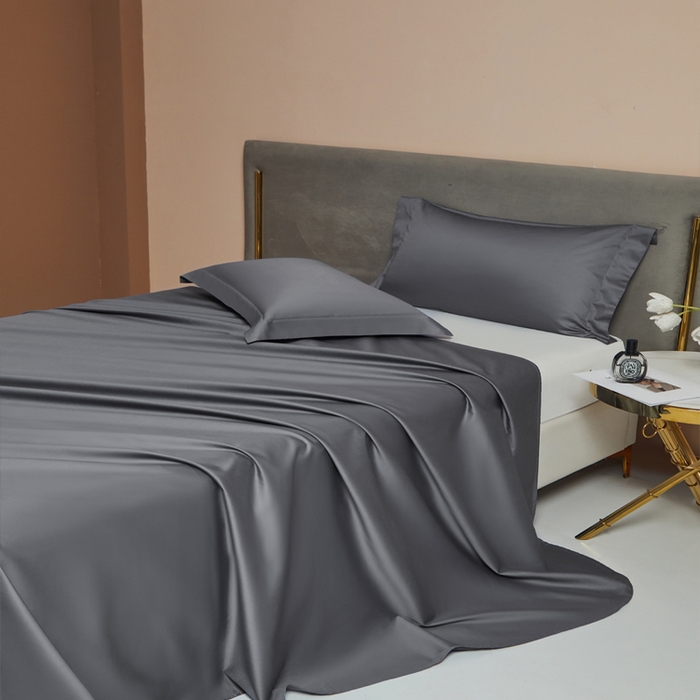 91家纺网 家纺一手货源 找家纺 柔觉家纺 柔系列A类100支长绒棉单品床单 绅士灰