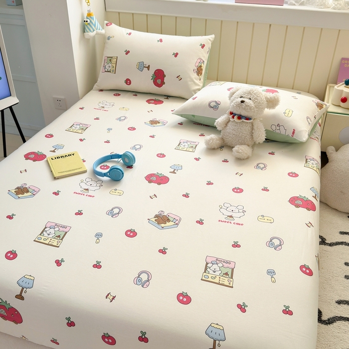 91家纺网 家纺一手货源 找家纺 典曼家纺 2025新款卡通印花单床笠 床笠单件 童画