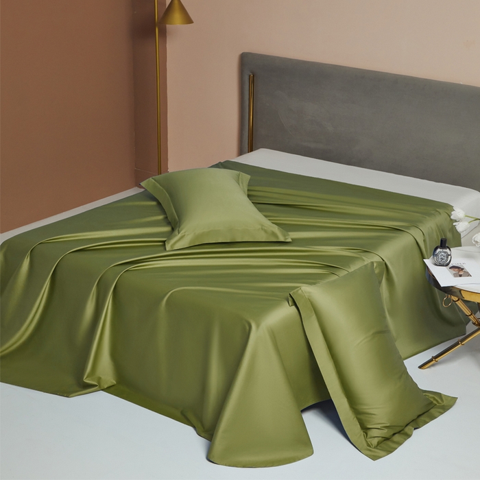 柔觉家纺 柔系列A类100支长绒棉单品床单 香奈绿