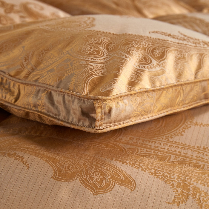 91家纺网 家纺一手货源 找家纺 华盛羽绒被壳 2025新款高精密提花高端羽绒被 金色