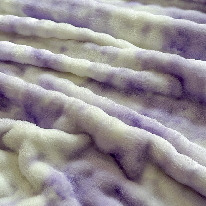 91家纺网 家纺一手货源 找家纺 悦织湾家纺 2025新款仿兔毛绒托斯仿兔毛绒毛毯纯色印花牛奶绒休闲盖毯午睡小毯子 炫彩紫
