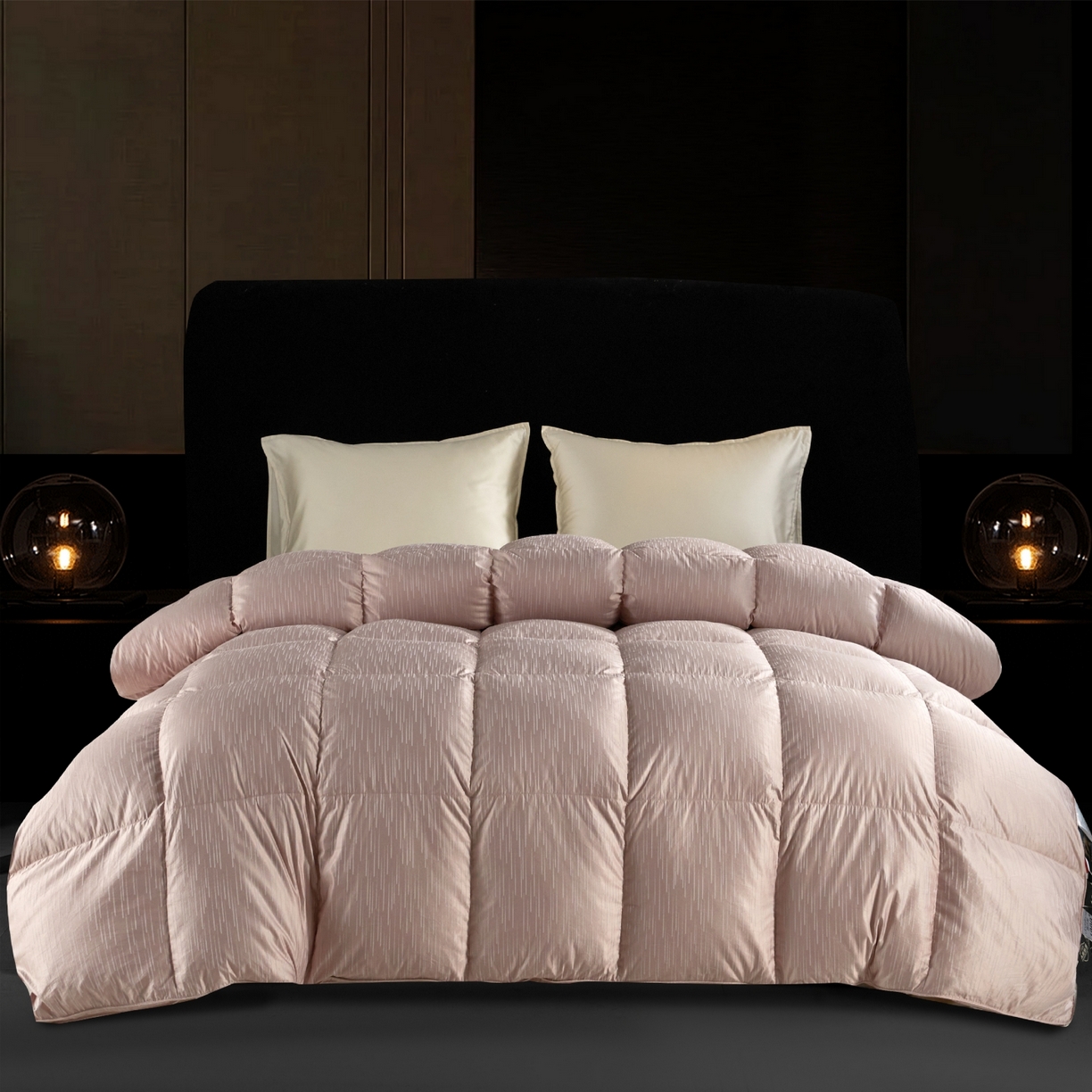 91家纺网 家纺一手货源 找家纺 御眠纺羽绒被壳 2025新款金丝银线羽绒被婚庆羽绒被羽绒被壳 金银丝豆沙