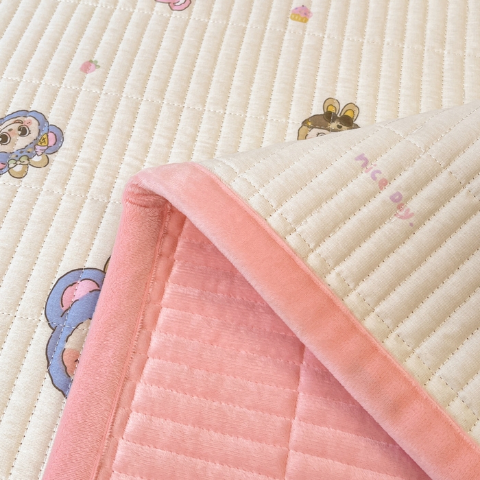 91家纺网 家纺一手货源 找家纺 梵朴 2025新款A类棉加绒一面纯棉一面宝宝婴儿牛奶绒双面可用床盖单品学生床垫炕盖 小时代