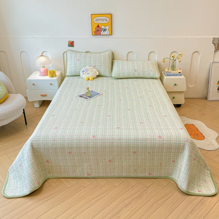 91家纺网 家纺一手货源 找家纺 梵朴 2025新款A类棉加绒一面纯棉一面宝宝婴儿牛奶绒双面可用床盖单品学生床垫炕盖 薄荷糖樱桃