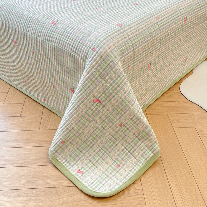 91家纺网 家纺一手货源 找家纺 梵朴 2025新款A类棉加绒一面纯棉一面宝宝婴儿牛奶绒双面可用床盖单品学生床垫炕盖 薄荷糖樱桃