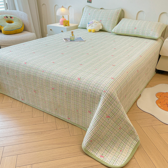 91家纺网 家纺一手货源 找家纺 梵朴 2025新款A类棉加绒一面纯棉一面宝宝婴儿牛奶绒双面可用床盖单品学生床垫炕盖 薄荷糖樱桃