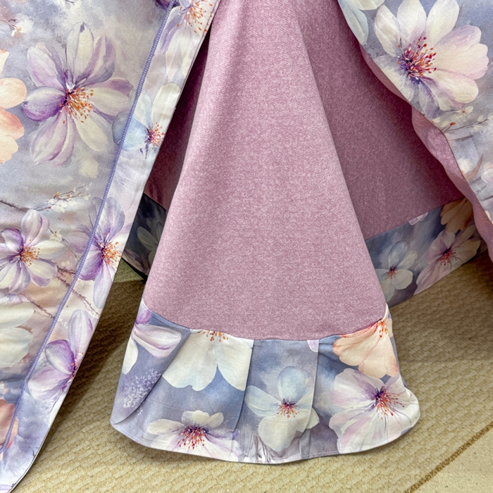 91家纺网 家纺一手货源 找家纺 凌鼎 2025新款100%全棉磨毛四件套数码印花加厚纯棉磨毛四件套 舒曼时光紫