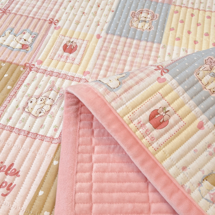 91家纺网 家纺一手货源 找家纺 梵朴 2025新款A类棉加绒一面纯棉一面宝宝婴儿牛奶绒双面可用床盖单品学生床垫炕盖 宠物狂欢