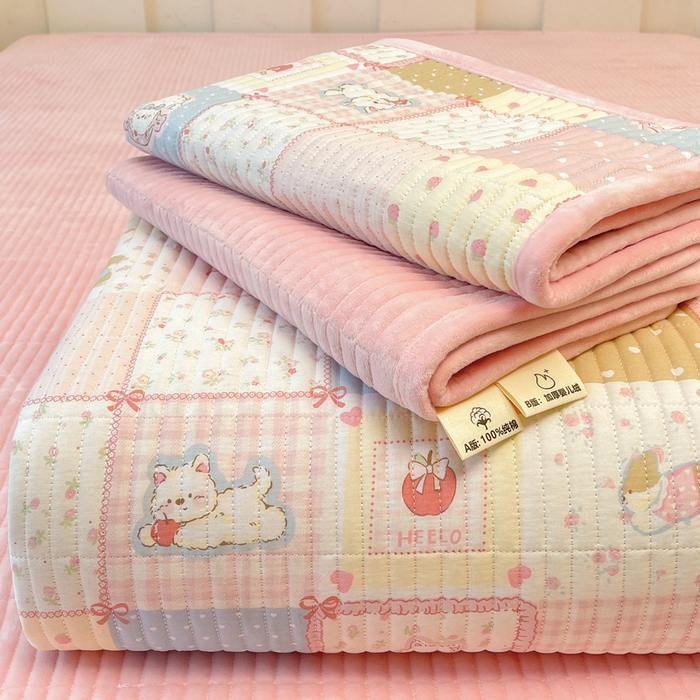 91家纺网 家纺一手货源 找家纺 梵朴 2025新款A类棉加绒一面纯棉一面宝宝婴儿牛奶绒双面可用床盖单品学生床垫炕盖 宠物狂欢