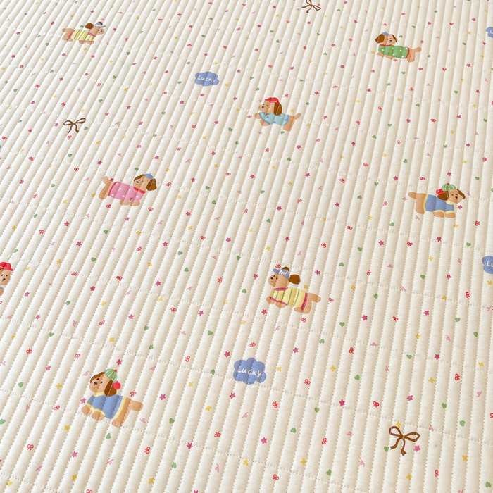 91家纺网 家纺一手货源 找家纺 梵朴 2025新款A类棉加绒一面纯棉一面宝宝婴儿牛奶绒双面可用床盖单品学生床垫炕盖 彩星汪汪