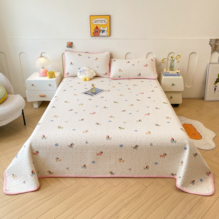 91家纺网 家纺一手货源 找家纺 梵朴 2025新款A类棉加绒一面纯棉一面宝宝婴儿牛奶绒双面可用床盖单品学生床垫炕盖 彩星汪汪