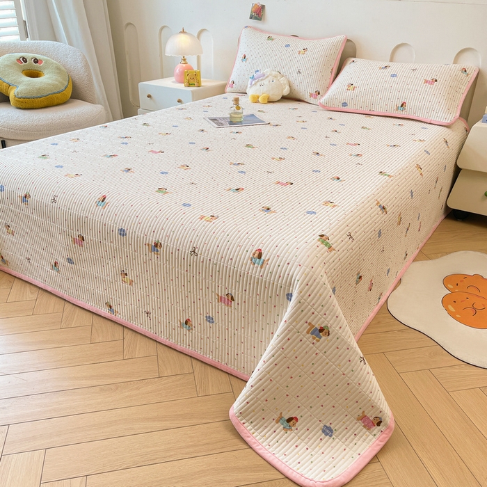 91家纺网 家纺一手货源 找家纺 梵朴 2025新款A类棉加绒一面纯棉一面宝宝婴儿牛奶绒双面可用床盖单品学生床垫炕盖 彩星汪汪