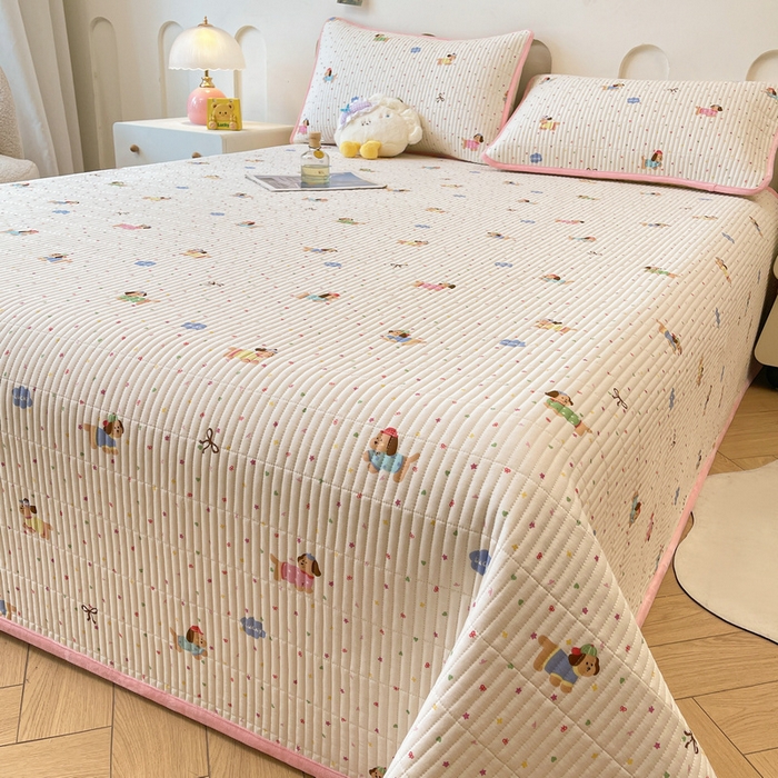 91家纺网 家纺一手货源 找家纺 梵朴 2025新款A类棉加绒一面纯棉一面宝宝婴儿牛奶绒双面可用床盖单品学生床垫炕盖 彩星汪汪