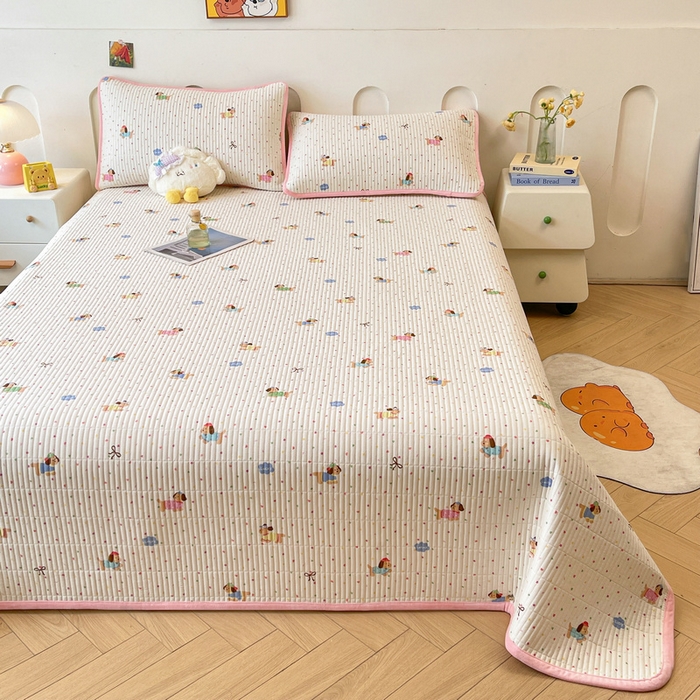 91家纺网 家纺一手货源 找家纺 梵朴 2025新款A类棉加绒一面纯棉一面宝宝婴儿牛奶绒双面可用床盖单品学生床垫炕盖 彩星汪汪