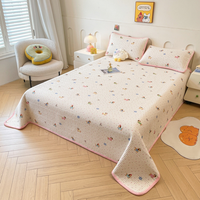 91家纺网 家纺一手货源 找家纺 梵朴 2025新款A类棉加绒一面纯棉一面宝宝婴儿牛奶绒双面可用床盖单品学生床垫炕盖 彩星汪汪